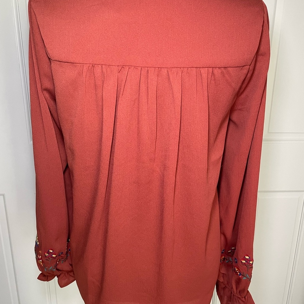 Savanna Jane Terracotta Floral Embroidered Blouse - Picture 5 of 7